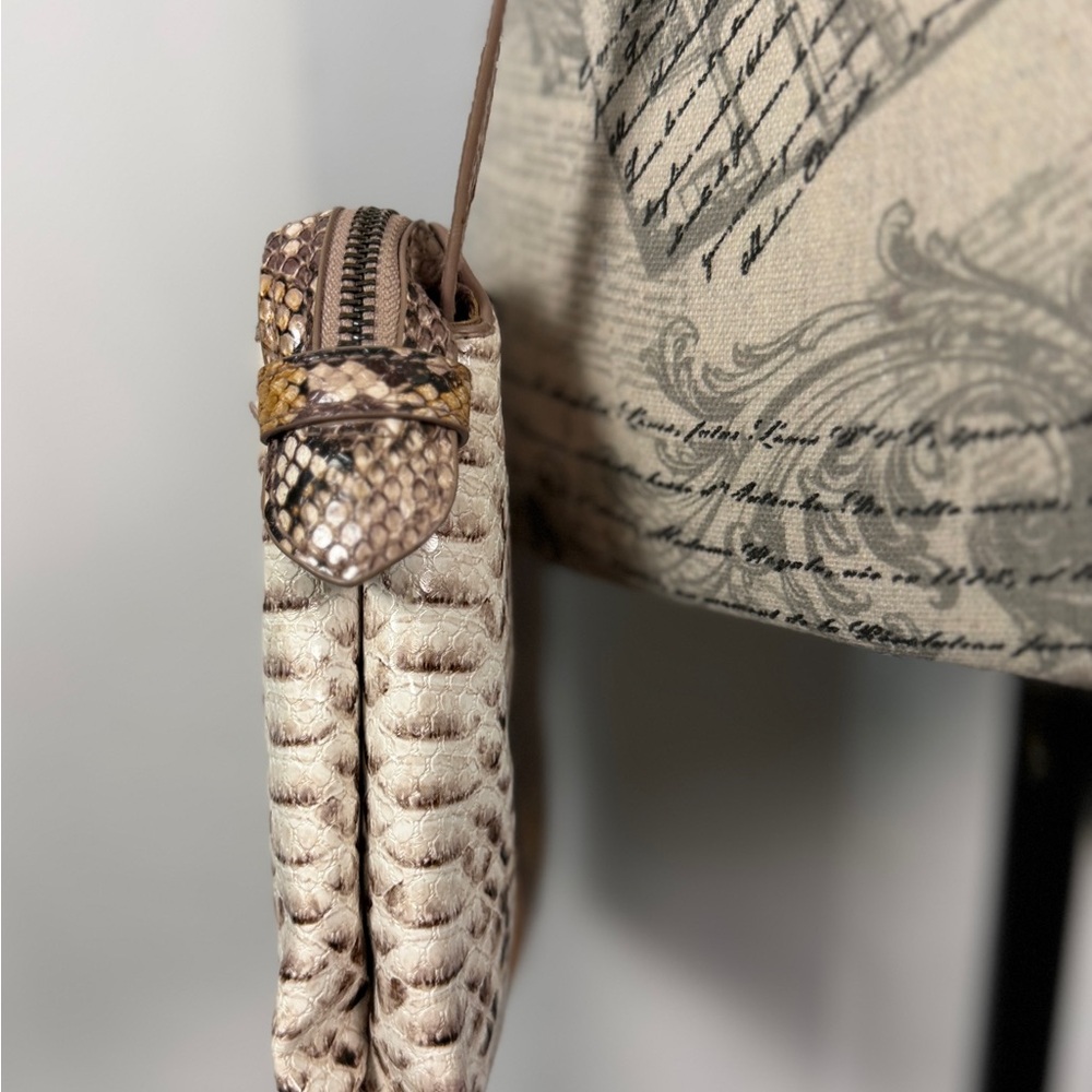A New Day Faux Snakeskin Crossbody Bag | Brown & Tan | Adj Strap - Picture 10 of 13